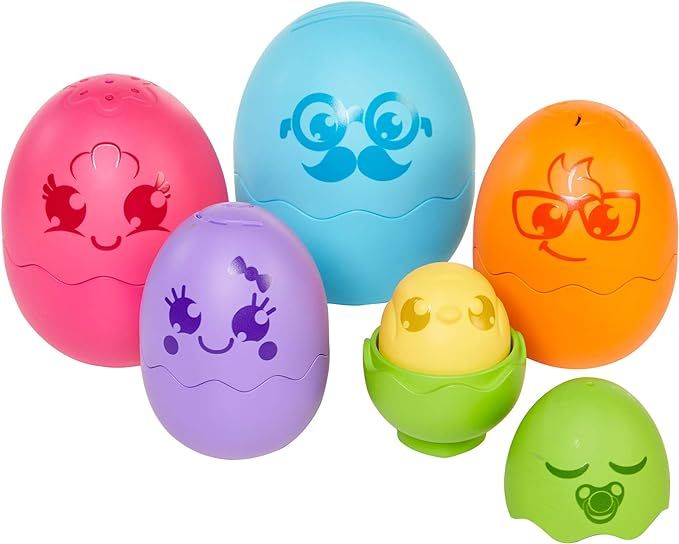 TOMY Toomies Hide & Squeak Nesting Eggs – Stacking and Sorting Bath Toy | Amazon (US)
