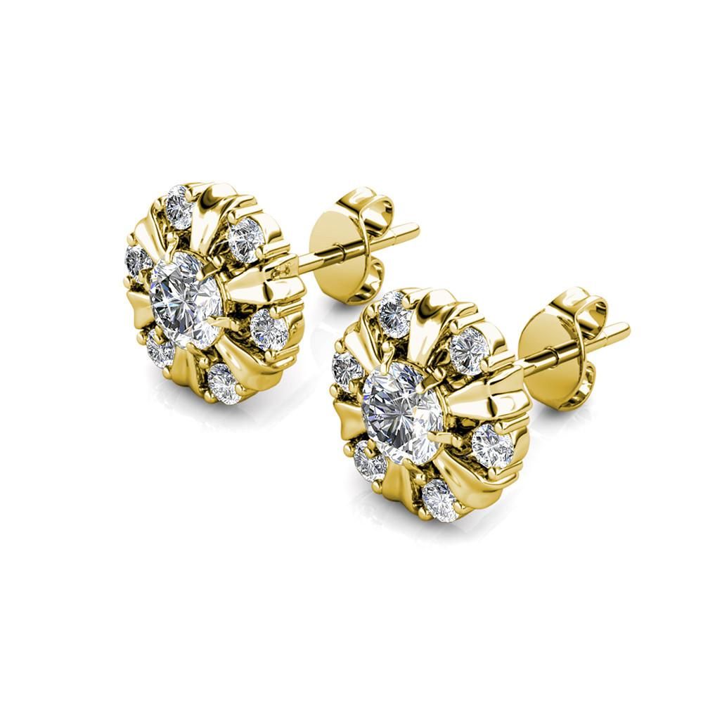 Cate & Chloe Millie 18k Yellow Gold Plated Earrings with Crystals | Stud Earrings for Women, Girl... | Walmart (US)