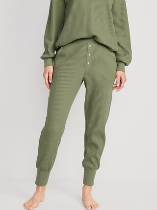 High-Waisted Waffle-Knit Pajama Jogger Pants for Women | Old Navy (US)
