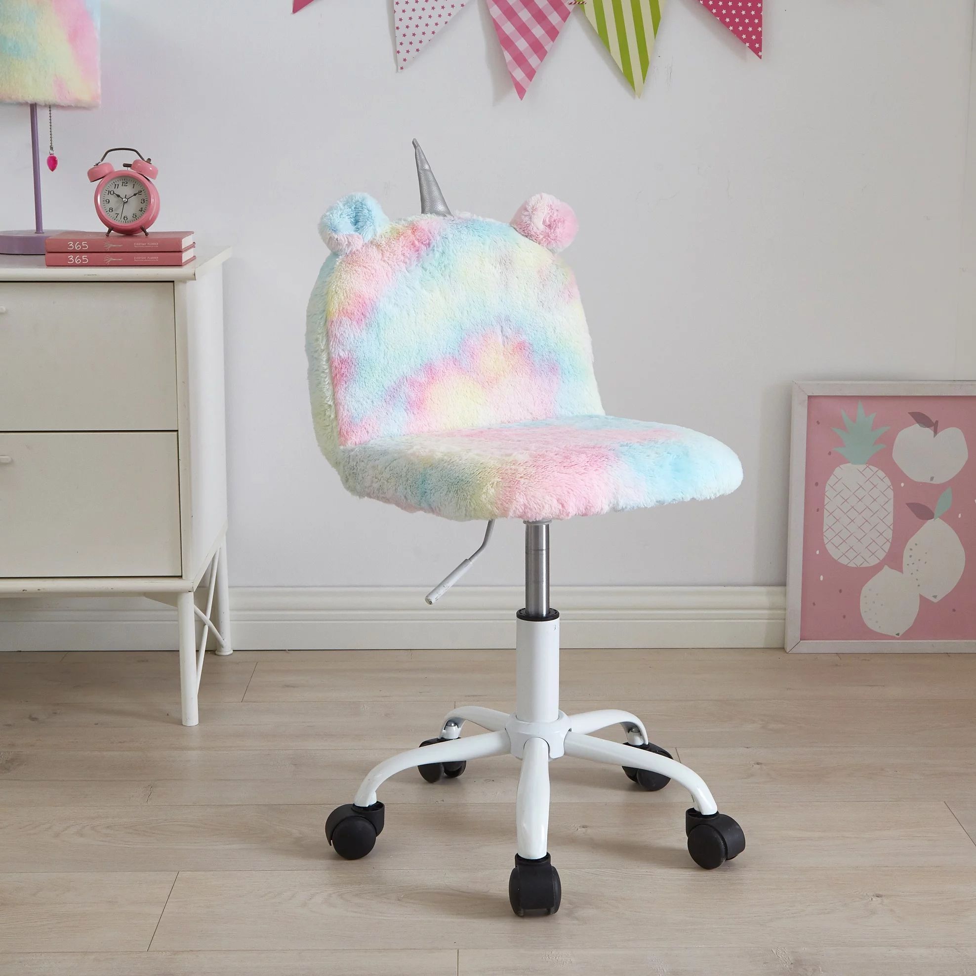 Heritage Club Kids Faux Fur Task Chair, Unicorn Rainbow - Walmart.com | Walmart (US)