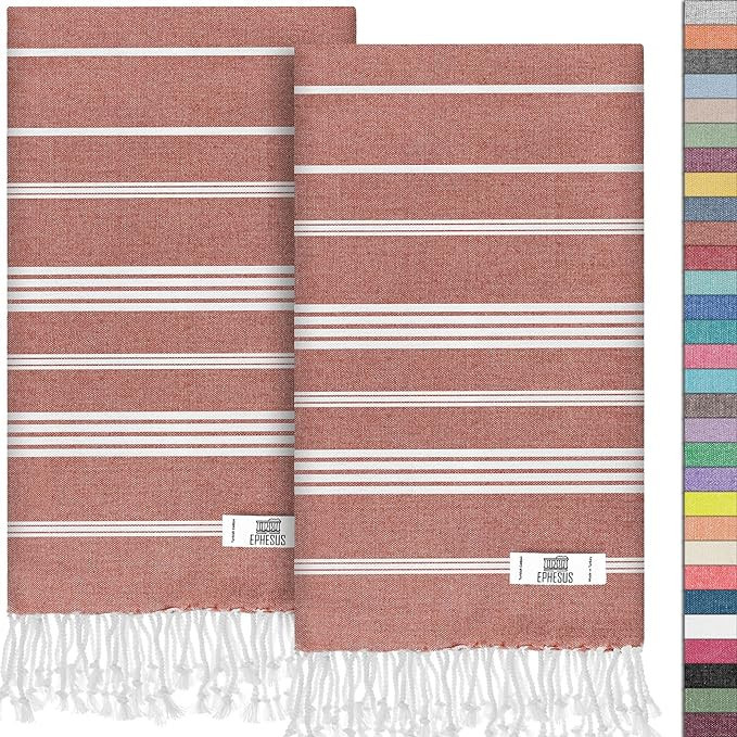 EPHESUS TOWELS Hand Towels - Set of 2 | 18" x 40" - Turkish Cotton - Decorative Turkish Hand Towe... | Amazon (US)