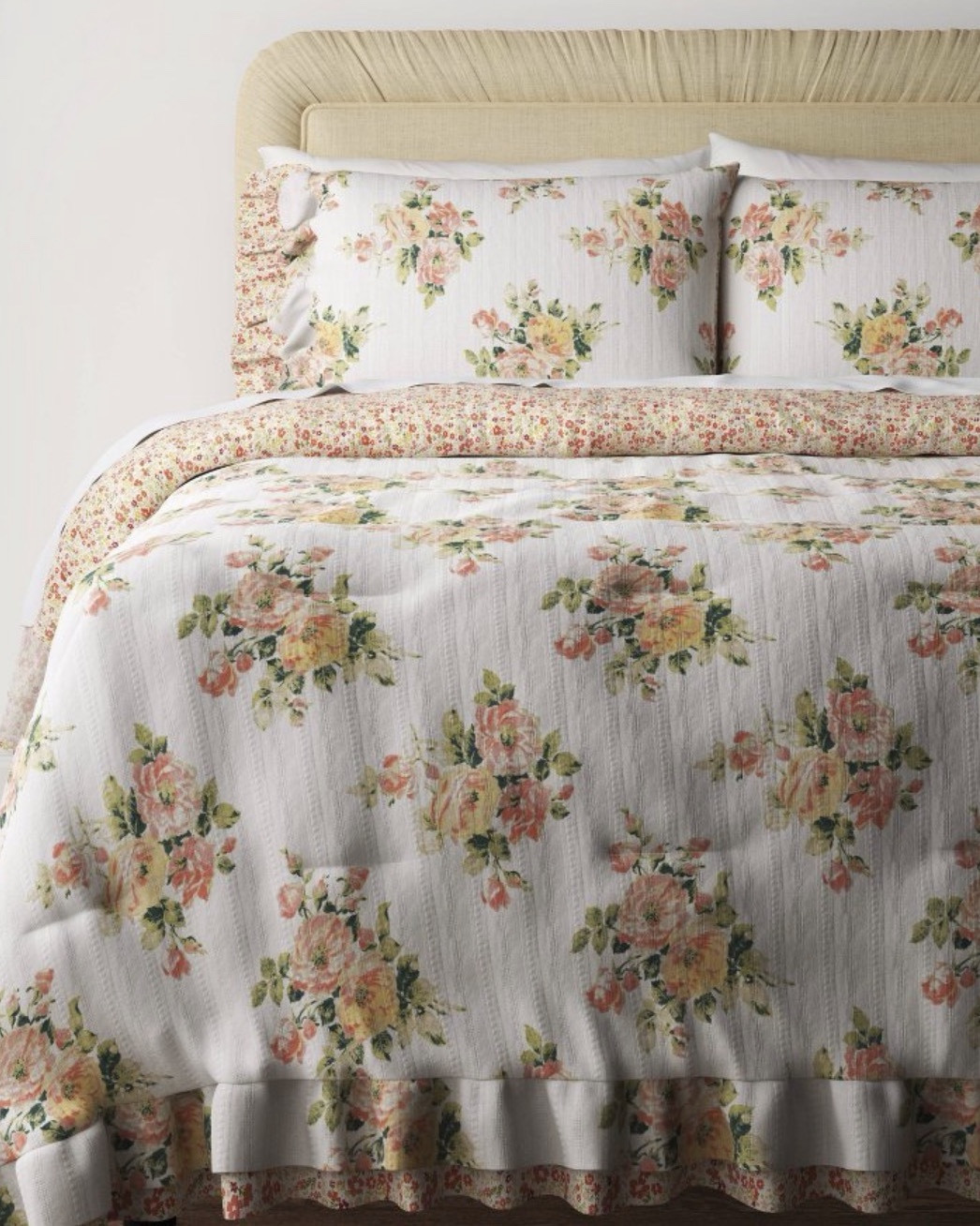 This new floral comforter set from Threshold designed with Studio McGee at Target is SO good. The soft vintage-inspired blooms + subtle ruffle detail at the bottom? It’s giving effortless spring refresh.

It’s currently OOS in my area (of course 😭), but I turned on restock notifications because I’m not missing this one. It’s the perfect mix of romantic + elevated- would look beautiful styled with woven lamps, neutral pillows, or even layered with a soft quilt at the foot of the bed.

If you see it available near you… don’t wait.

Linked here so you can check your store + turn on notifications too 💕#StudioMcGee #TargetStyle #SpringBedroom #BedroomRefresh

#LTKHome #LTKHome #LTKSeasonal