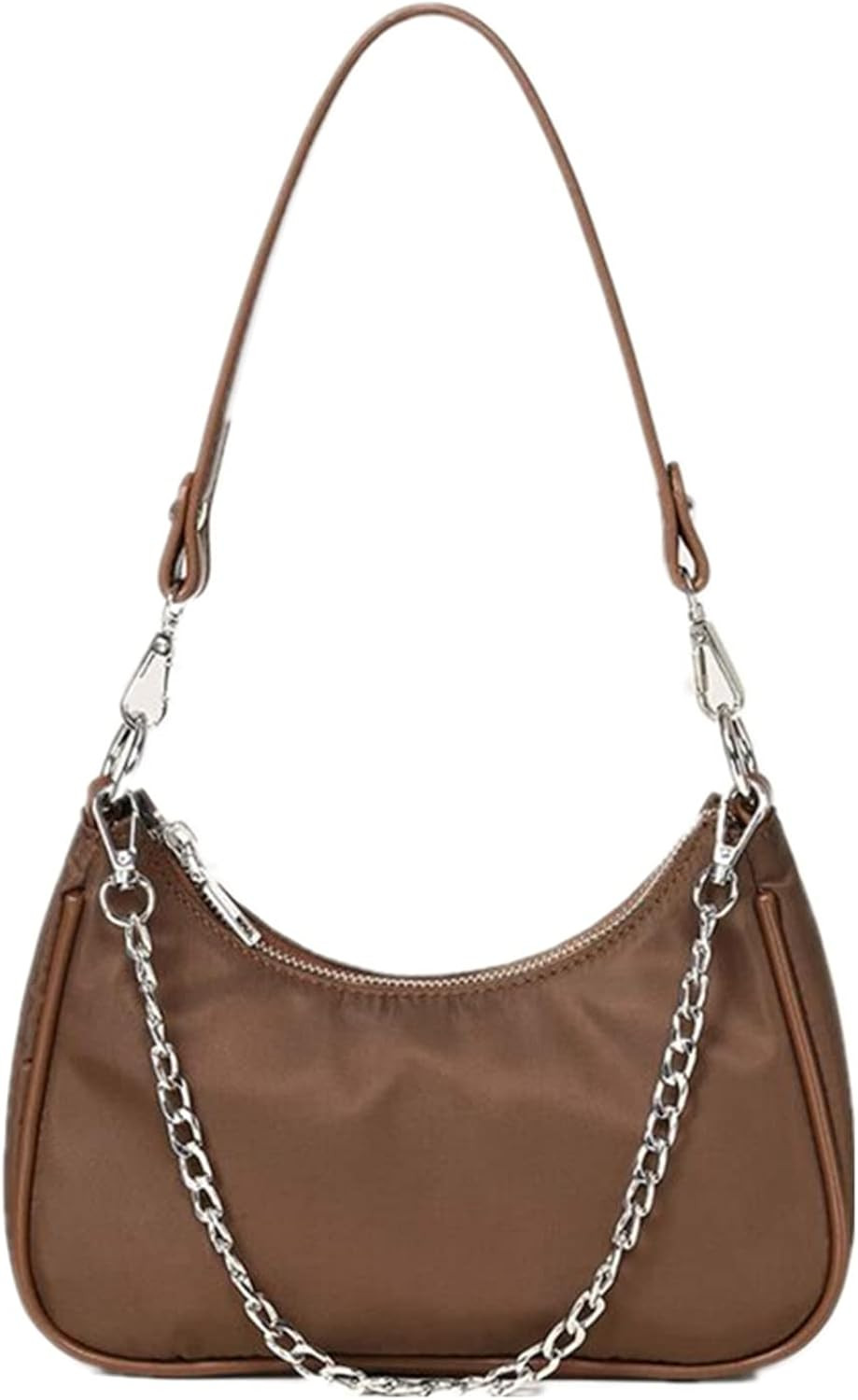 Simple Small Hobo Purse for Women with Chain Strap, Nylon Cute Office Lady Handbag Shoulder Bag w... | Amazon (US)