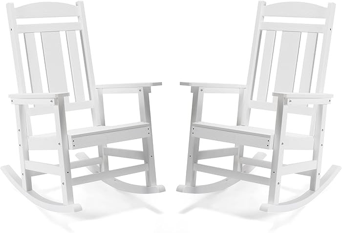 LUE BONA Outdoor Rocking Chairs Set of 2, Weather Resistant HDPS Poly Rocker Chairs, 350lb Heavy ... | Amazon (US)