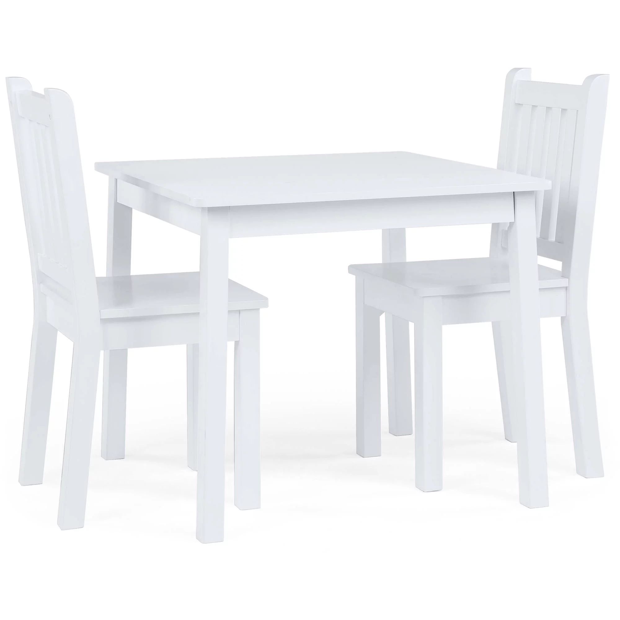 Humble Crew Daylight Kids Wood Square Table and 2 Chairs Set, White | Walmart (US)