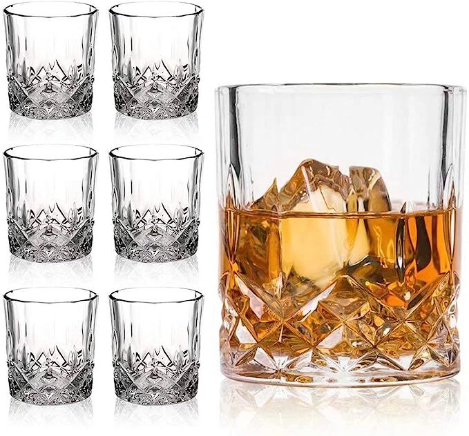 Farielyn-X Old Fashioned Whiskey Glasses (Set of 6), 11 Oz Unique Bourbon Glass, Ultra-Clarity Do... | Amazon (US)