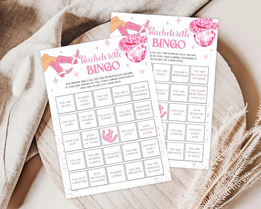Bachelorette Party Bingo Game, Last Rodeo Drinking Games, Nashville Western Bridal Party Activity... | Etsy (US)