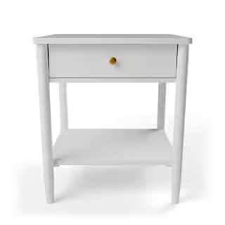 Brookside Eden 1-Drawer Off-White Classic Wood Nightstand 23in. H x 20 in. W x 18.5 in. D BS0005E... | The Home Depot