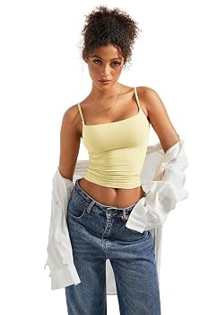 SUUKSESS Women Sexy Square Neck Tank Top Summer Y2K Going Out Basic Cami Shirt | Amazon (US)