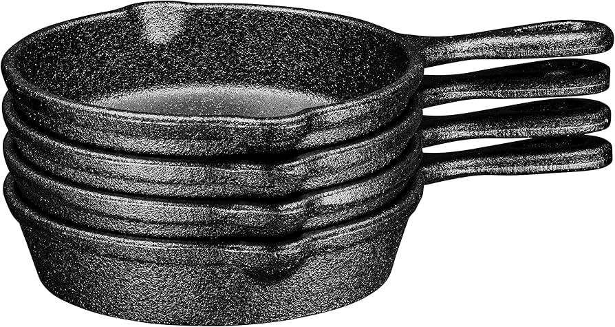Bruntmor Pre-Seasoned Cast Iron Pan 3.5 Inch Mini Skillet Bundle - Nonstick Frying Pan Heavy Duty... | Amazon (US)