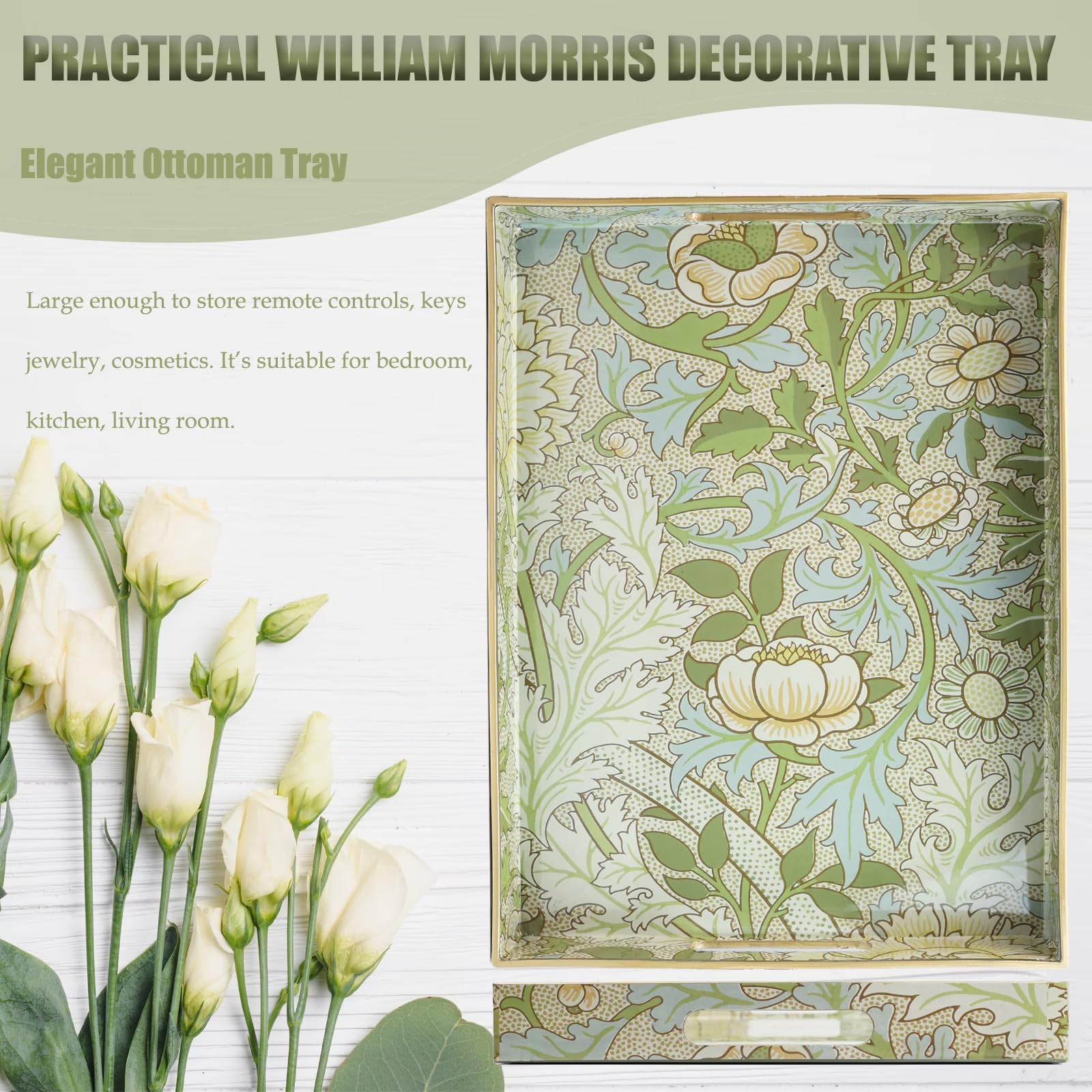 Spsyrine Serving Tray with Handles, Plastic Decorative Tray for Coffee Table, Living Room, Home D... | Amazon (US)