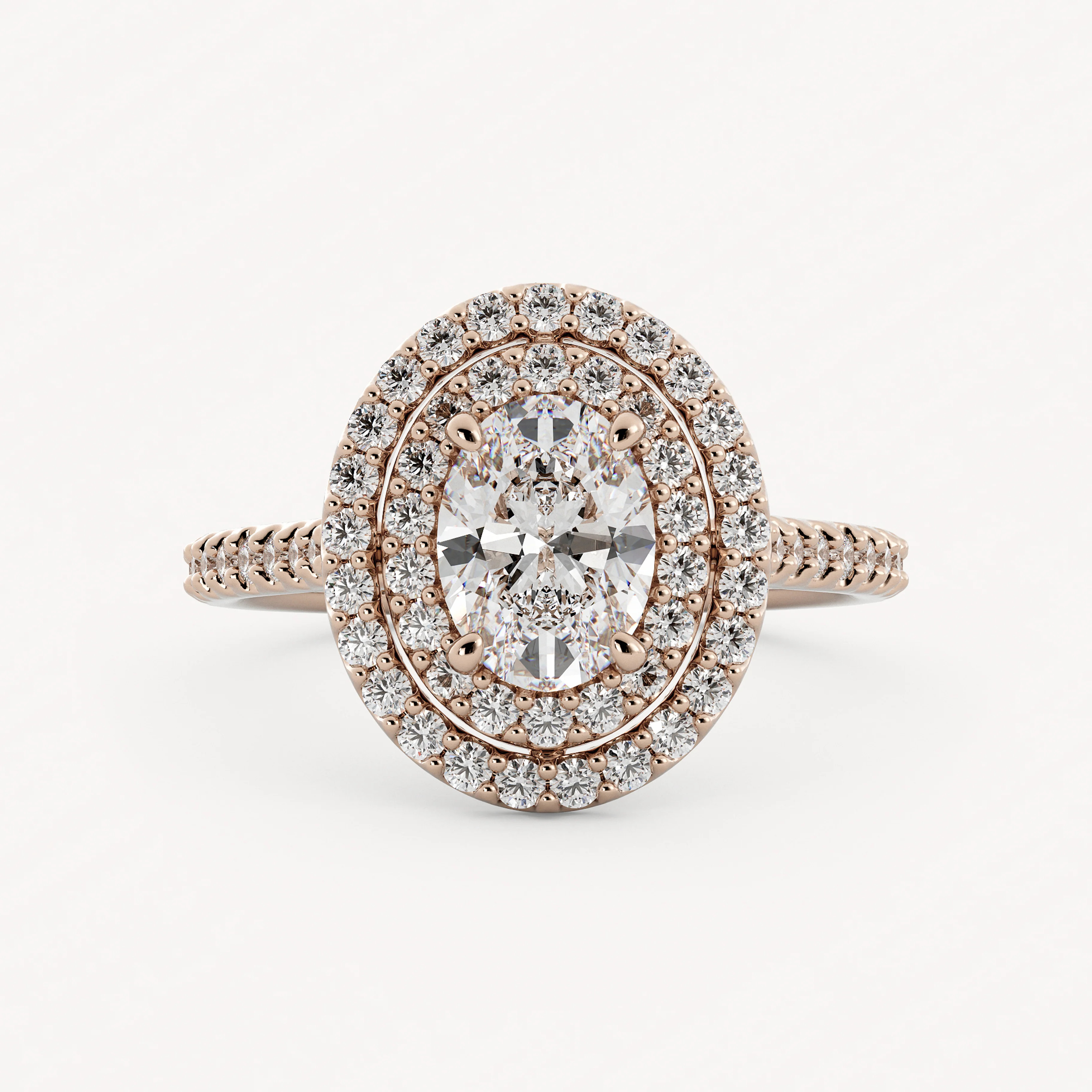 Celeste - 14K Rose Gold - Oval - Natural Diamond | Olive Ave Jewelry