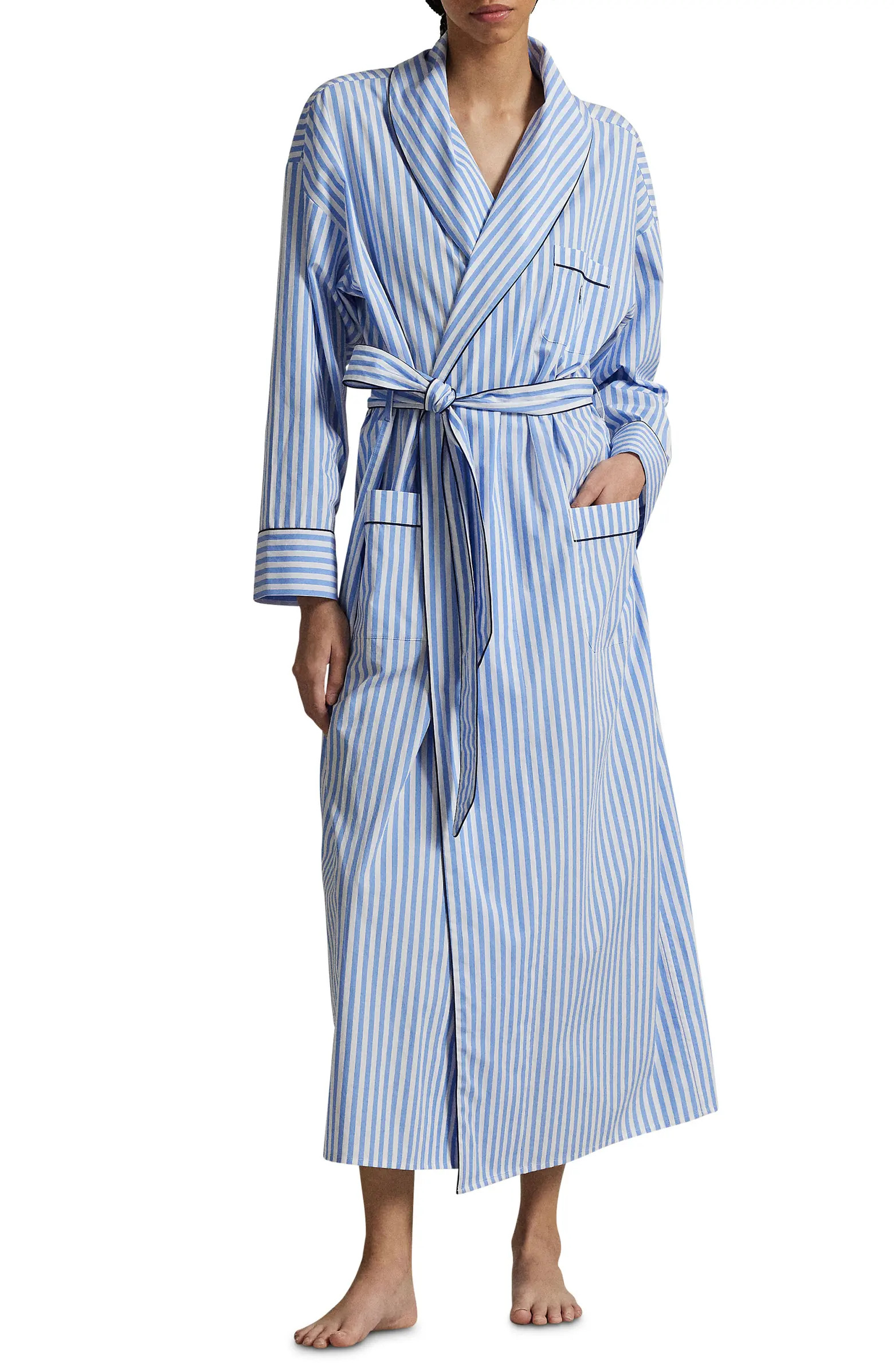 Heritage Stripe Cotton Blend Robe | Nordstrom