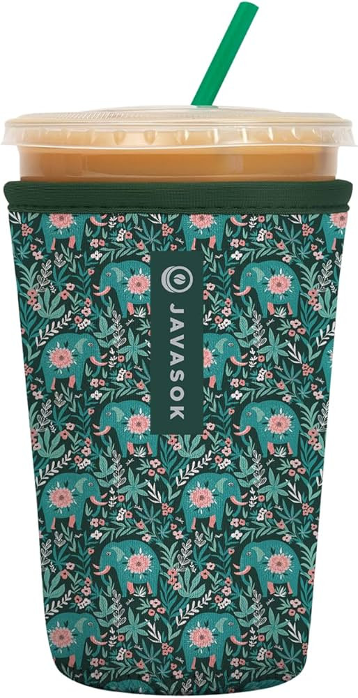 Sok It Java Sok Iced Coffee & Cold Soda Insulated Neoprene Cup Sleeve (Baby Elephant Walk, Medium... | Amazon (US)
