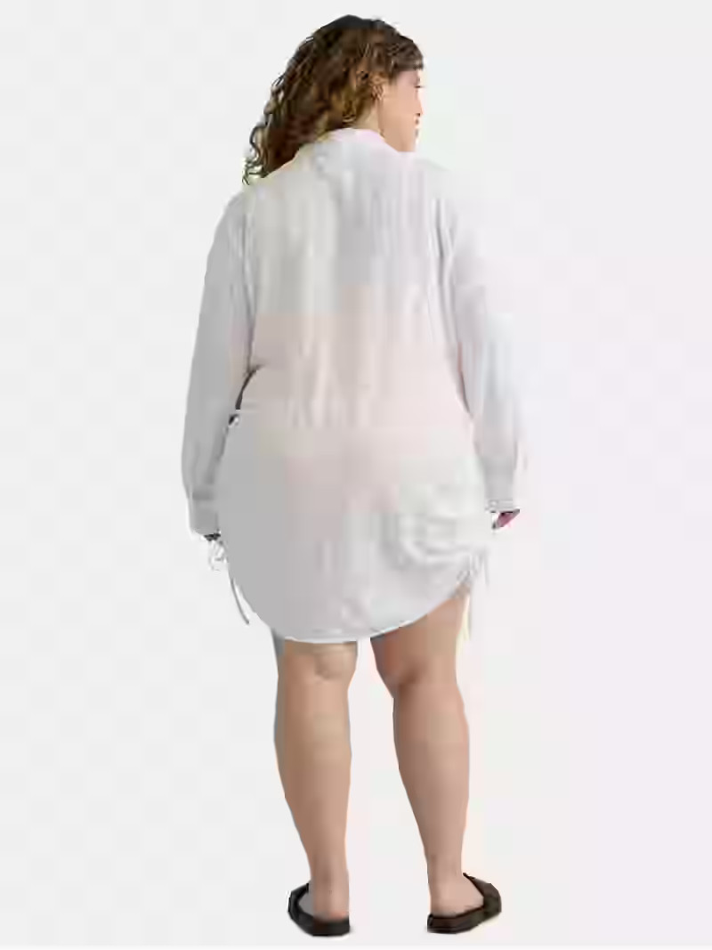 Time and Tru Women's and Women's Plus Button Up Shirt Coverup, Sizes XS-3X | Walmart (US)