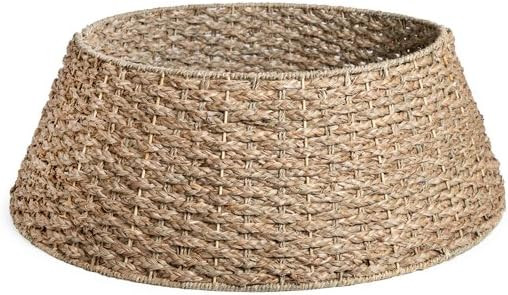 Natural Seagrass Christmas Tree Collar - Fits Around a Tree up to 8 Ft - Rustic or Beach Theme Tr... | Amazon (US)