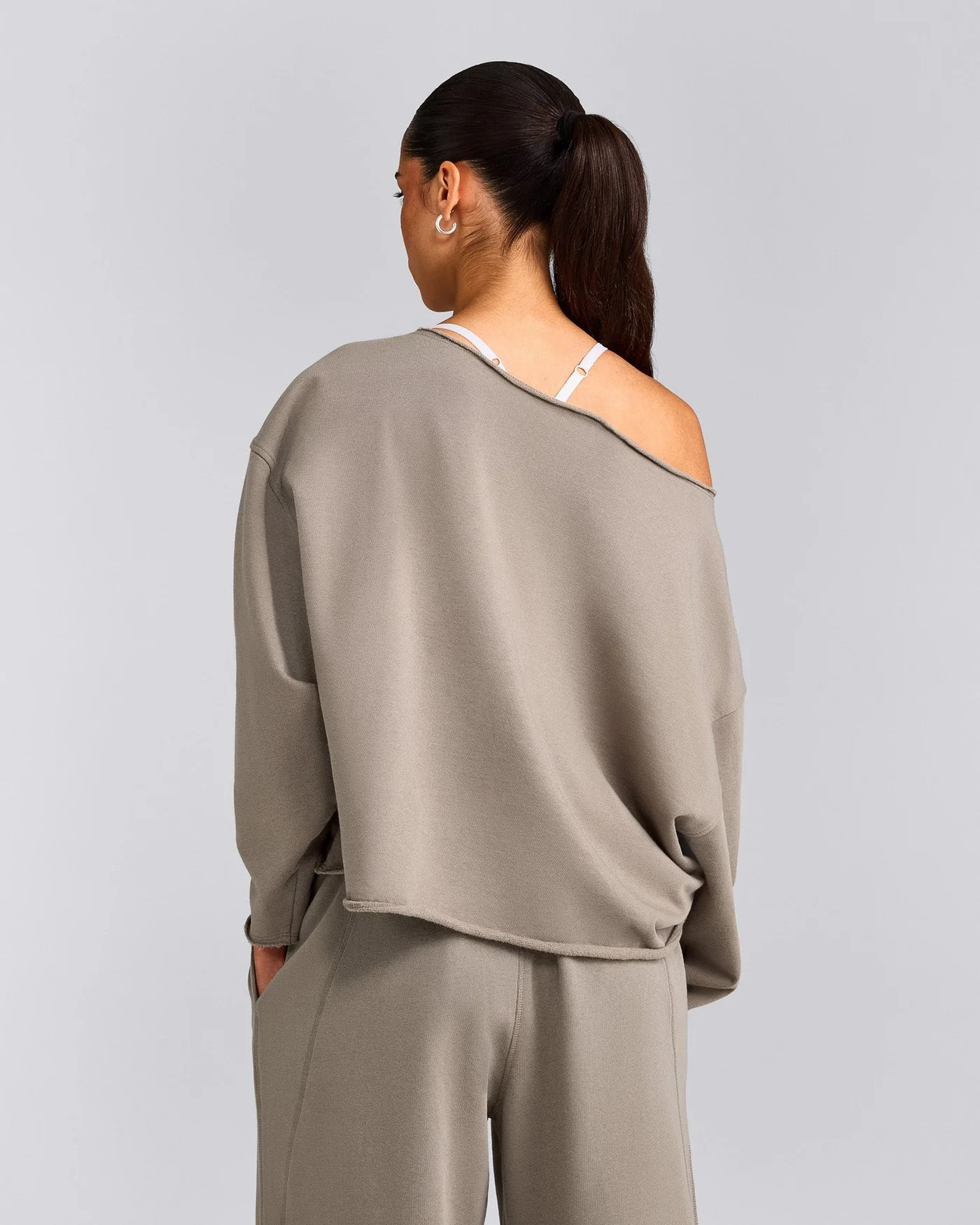 Cotton Vintage Lounge Off-The-Shoulder Sweatshirt 
 Washed Minky | Oner Active (UK / US)