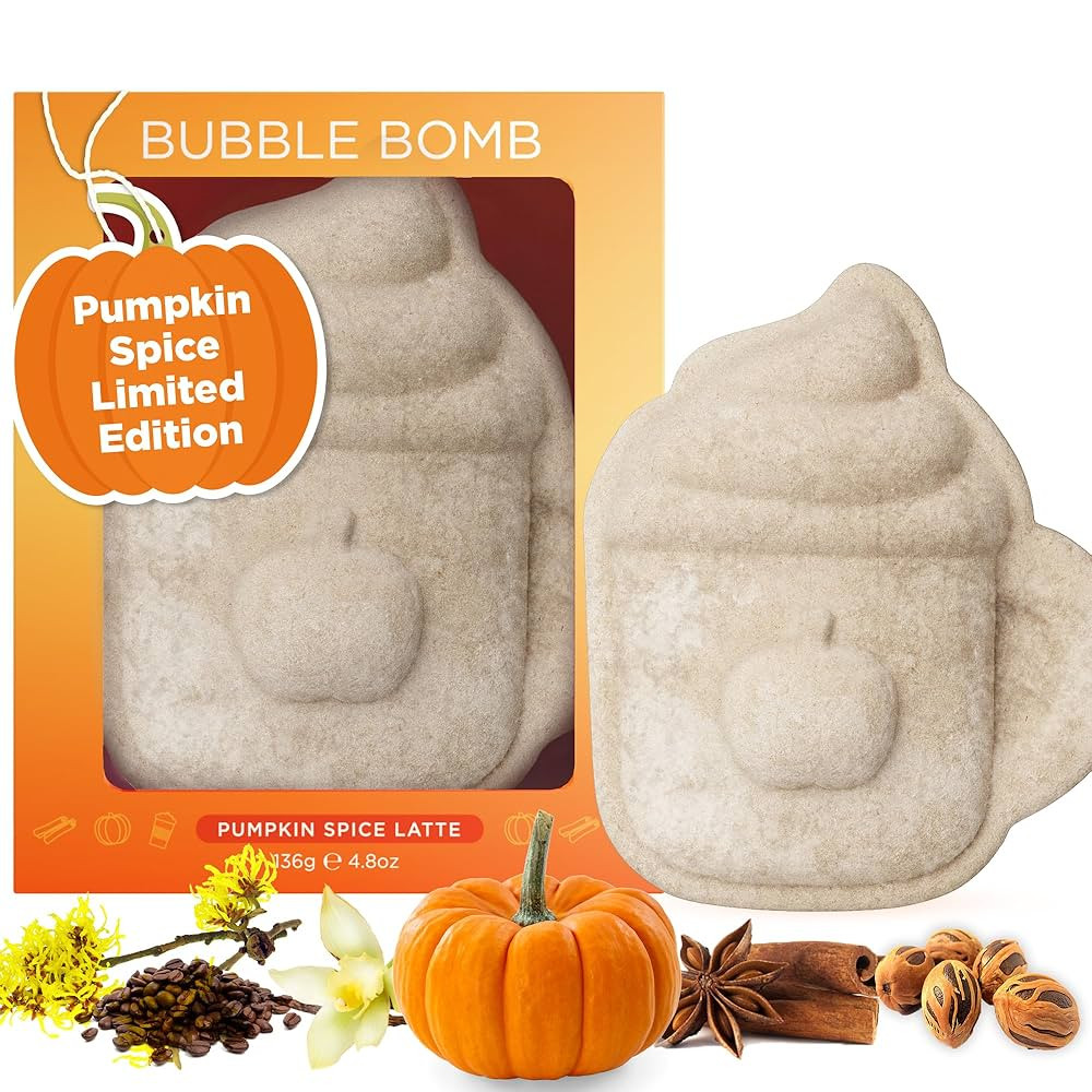 Pumpkin Spice Latte Bath Bomb for Women & Girls – Luxury Fall Bath Bombs (Giftable Packaging) -... | Amazon (US)