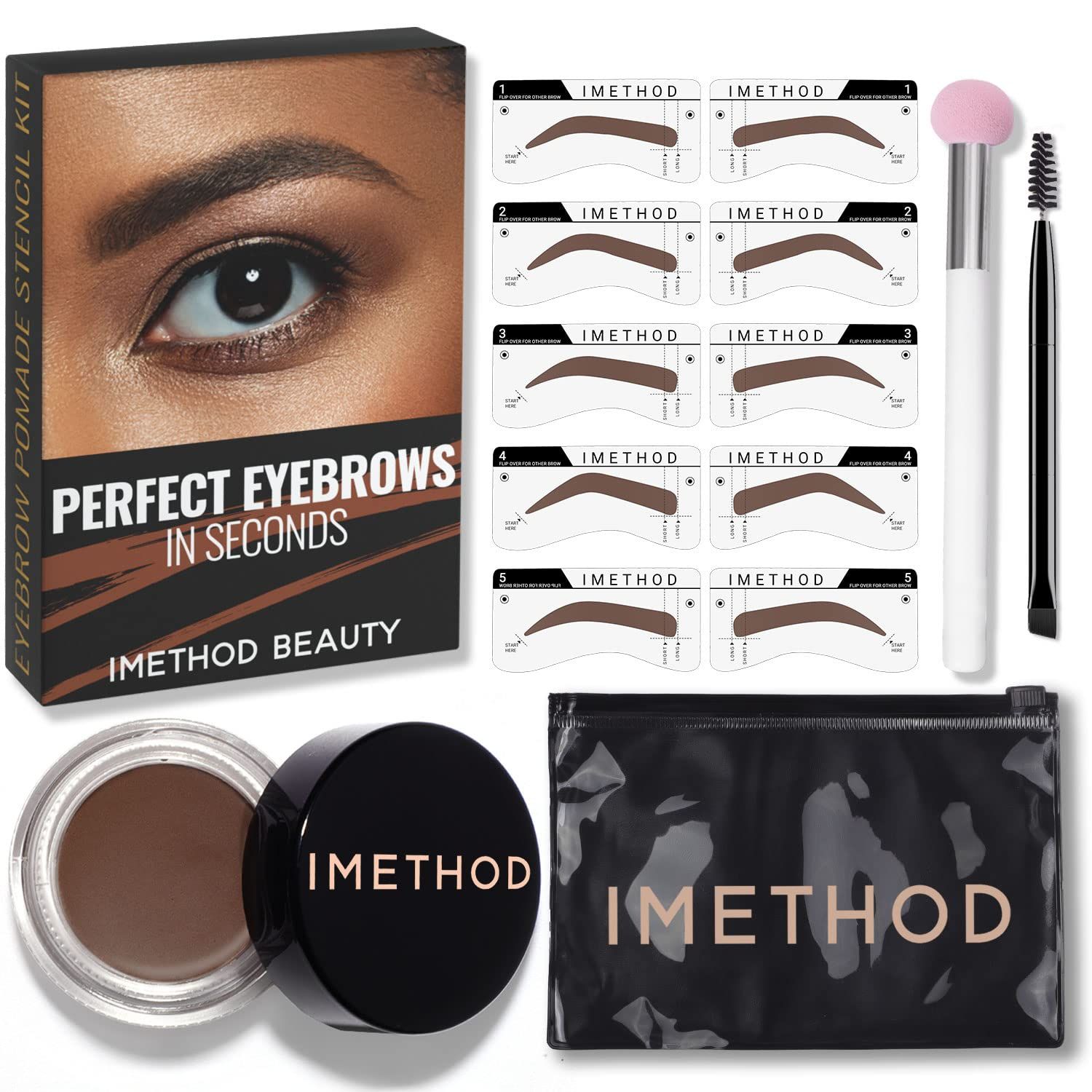iMethod Eyebrow Stamp and Eyebrow Stencil Kit - Eye Brow Stamping Kit, Brow Stamp Kit, Brow Stenc... | Amazon (US)