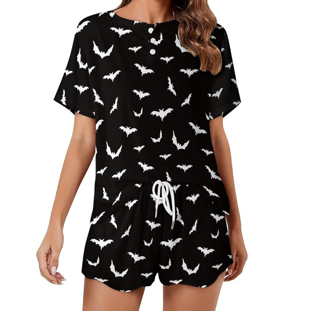 Short Halloween Pajamas Set Funny PJS Pant for Women Matching Pajama | Amazon (US)