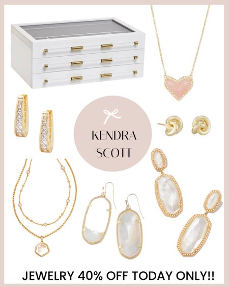 Kendra Scott jewelry on sale 40% off ends today! My jewelry box is also on sale 25% off! 

#LTKGiftGuide #LTKsalealert #LTKCyberweek