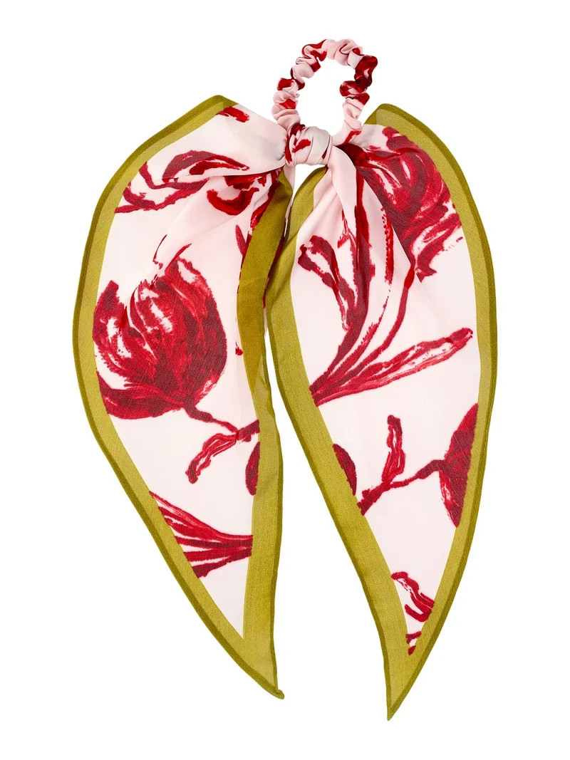 Time and Tru Women's Print Pony Scarf Hair Accessory, Blush | Walmart (US)