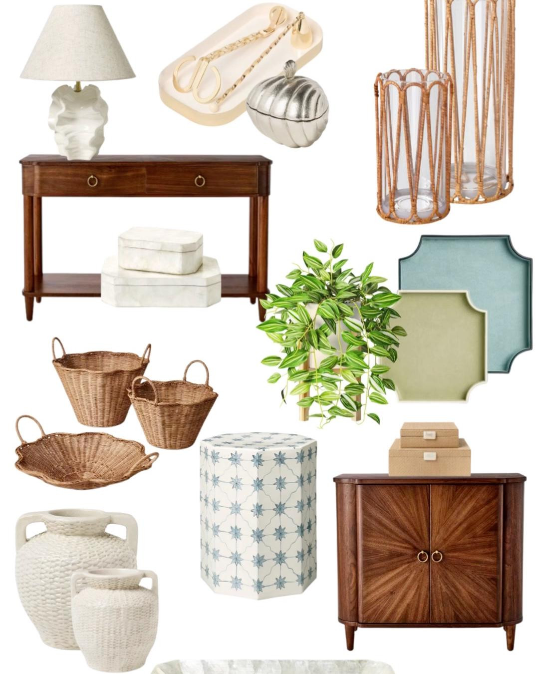 Spring at Target is doing the absolute most—and I’m here for it 😍🌿

Dark walnut tables + cabinets, scalloped baskets, rattan hurricanes, garden stools, shell lamps, textured vases, Cape Cod–style trays, coastal shell objects, layered greenery, florals, and the prettiest wall art (hello sailboats 👋). It’s classic, coastal, warm, and totally livable.

Designer look. Real-life prices. You don’t need to overthink it—just mix the dark wood with light textures and a little coastal charm and you’re set. Literally obsessed.

Shop all my spring finds here ✨
#LTKHome #TargetFinds #SpringHomeDecor #StudioMcGeeStyle #HearthAndHand #ThresholdStyle #CoastalGrandmillennial #ClassicCoastal #DesignerLookForLess 😉