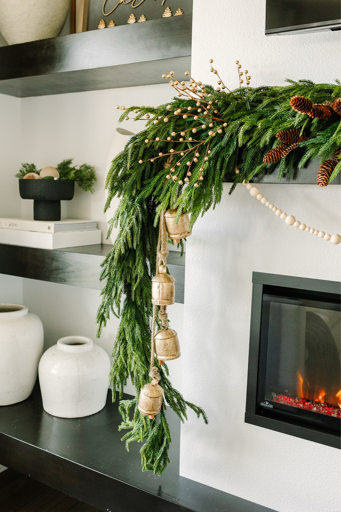 Living room Christmas mantle details. 

#LTKStyleTip #LTKHome #LTKHoliday