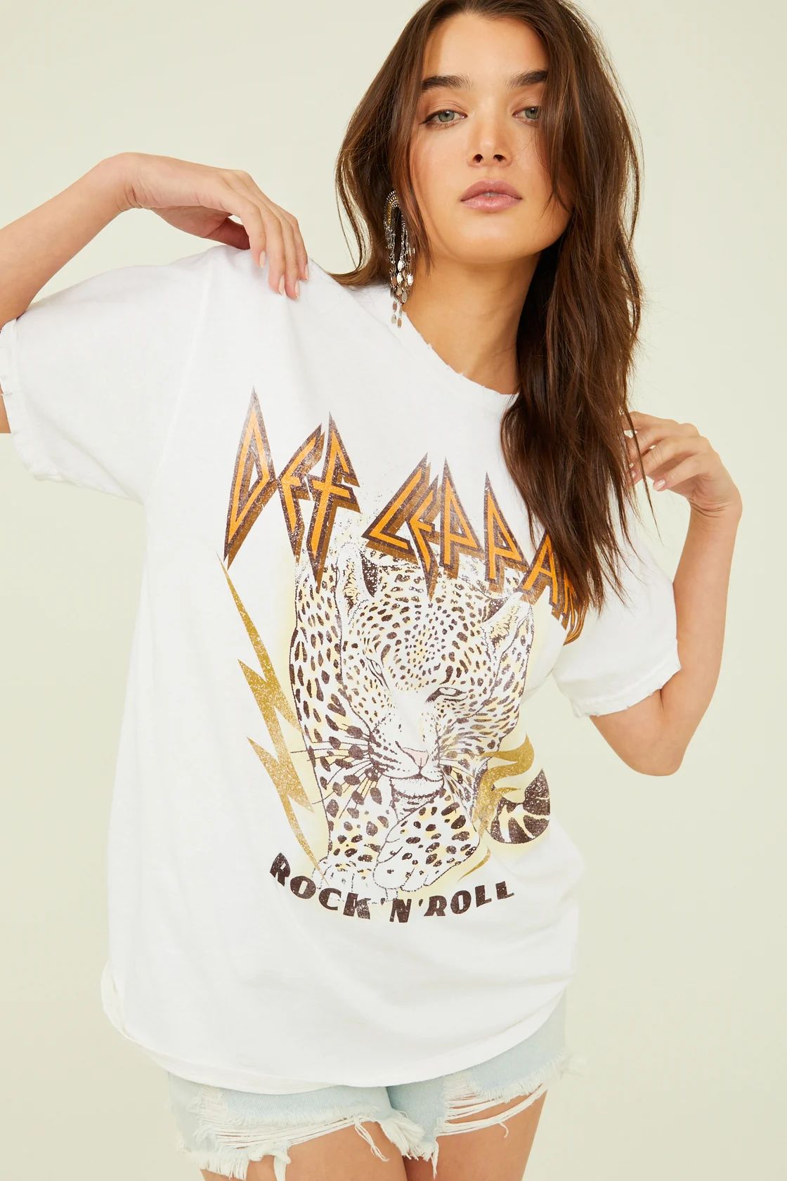 Def Leppard Graphic Band Tee in Whispering White | Altar'd State | Altar'd State