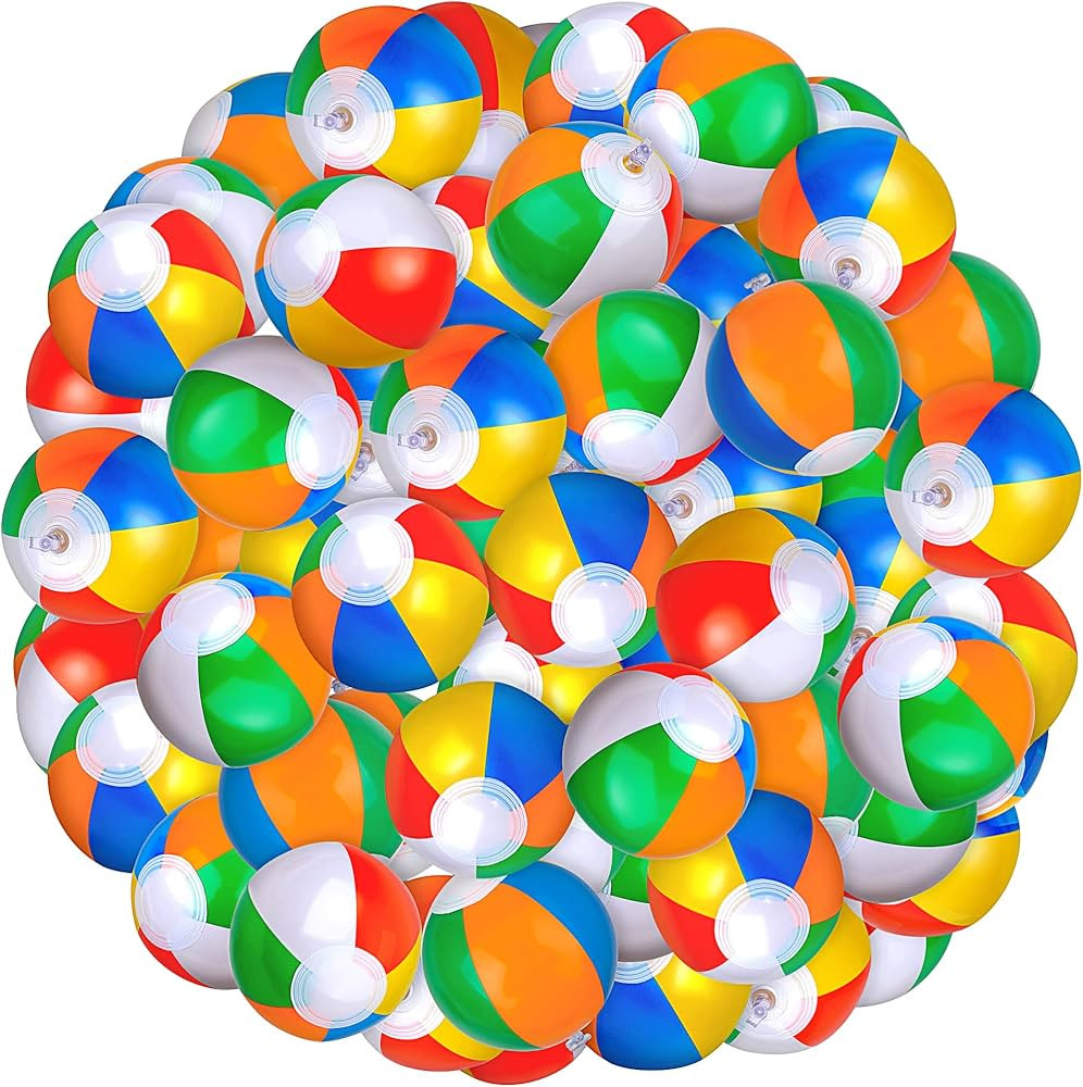 Aodaer 100 Pack Inflatable Beach Balls 5 Inch Beach Pool Party Favors Inflatable Swimming Pool Ba... | Amazon (US)