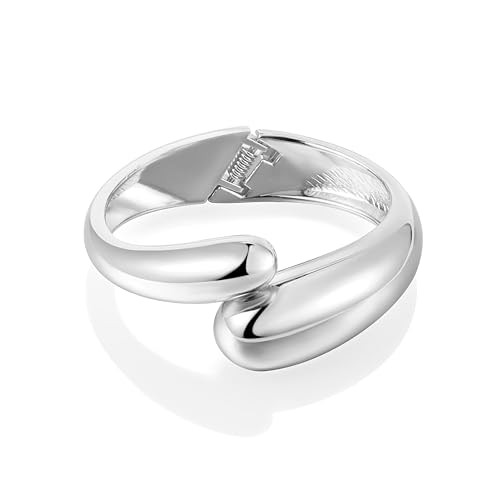 Elegance 11 designs Chunky Silver Bangles Bracelets For Women Trendy,Hinged Wide Silver Cuff Bracelet Waterdrop Bangle Jewelry Gift | Amazon (US)