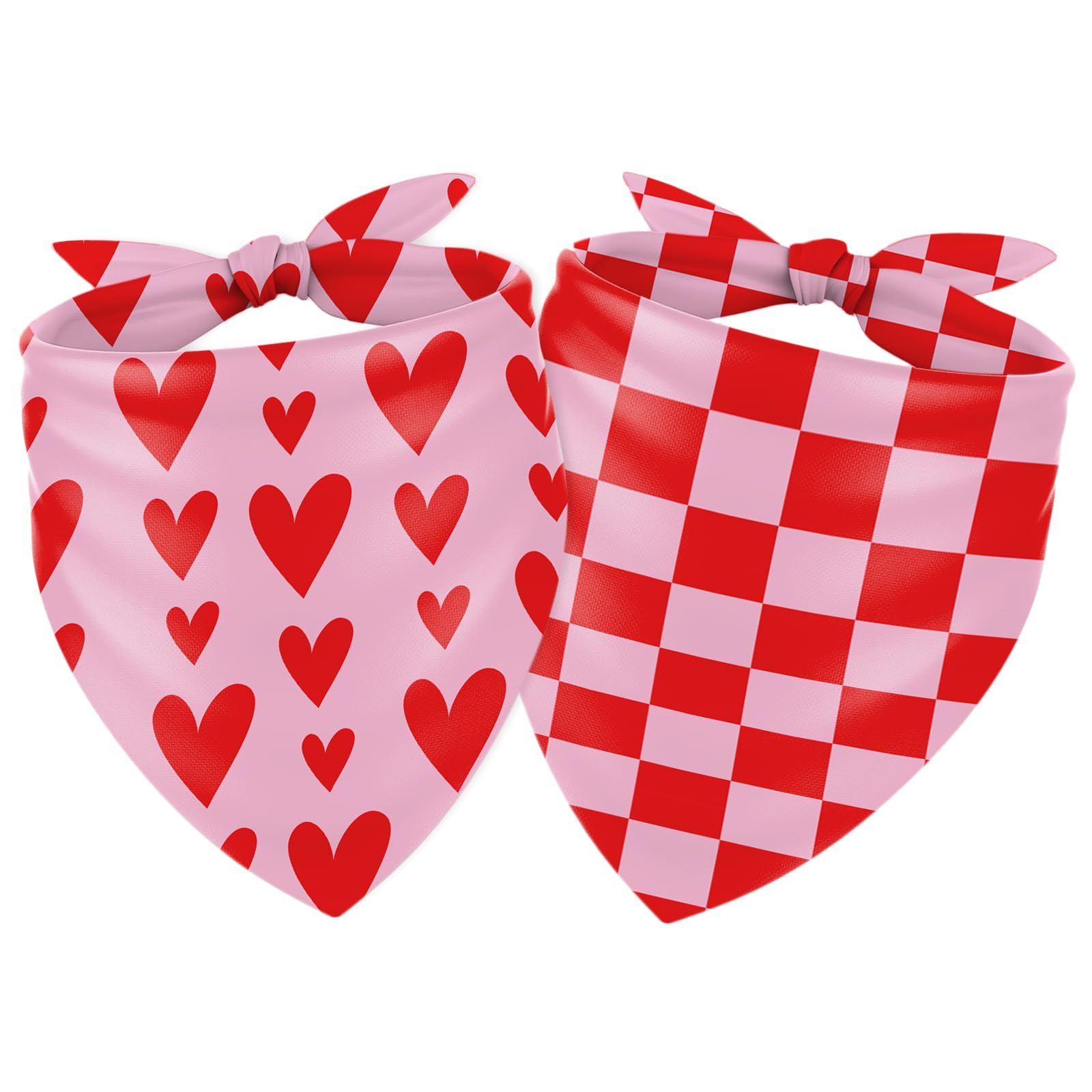 Whaline 2Pcs Valentine's Day Dog Bandana Triangle Pet Scarf Adjustable Puppy Neckerchief Pink Red... | Amazon (US)