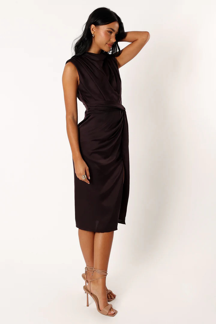 Dina Midi Dress - Black Coffee | Petal & Pup (US)