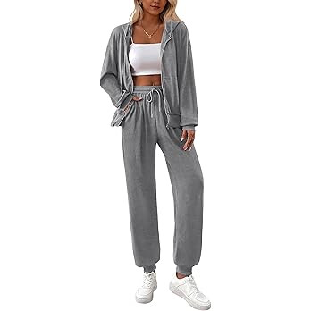 BTFBM Women 2 Piece Outfits 2025 Fall Sweatsuit Sets Zip Up Hoodie Sweatpants Tracksuit Lounge Ma... | Amazon (US)
