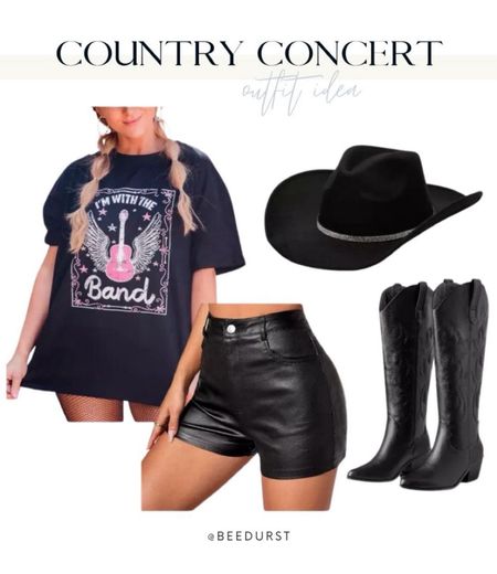 Festival looks, concert look, country concert, outfit, concert graphic tee, cowgirl boots, black cowboy hat

#LTKfindsunder50 #LTKstyletip #LTKFestival