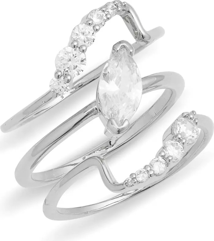 Nordstrom Set of 3 Cubic Zirconia Stackable Rings | Nordstrom | Nordstrom