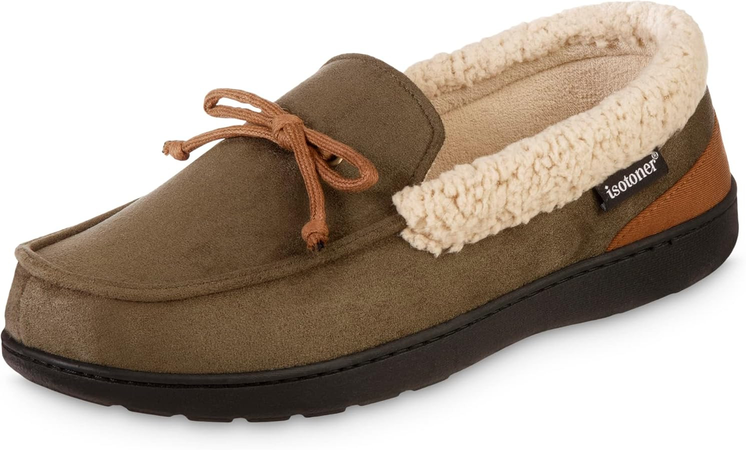 isotoner mens Indoor/Outdoor Slip-on Vincent Microsuede Moccasin Slippers With Memory Foam Comfor... | Amazon (US)