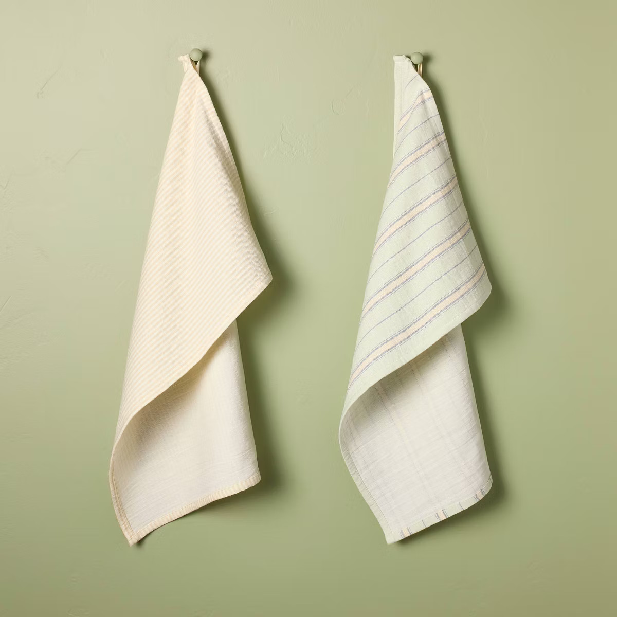 Set of 2 Striped Kitchen Towels Blue/Natural - Hearth & Hand™ with Magnolia | Target