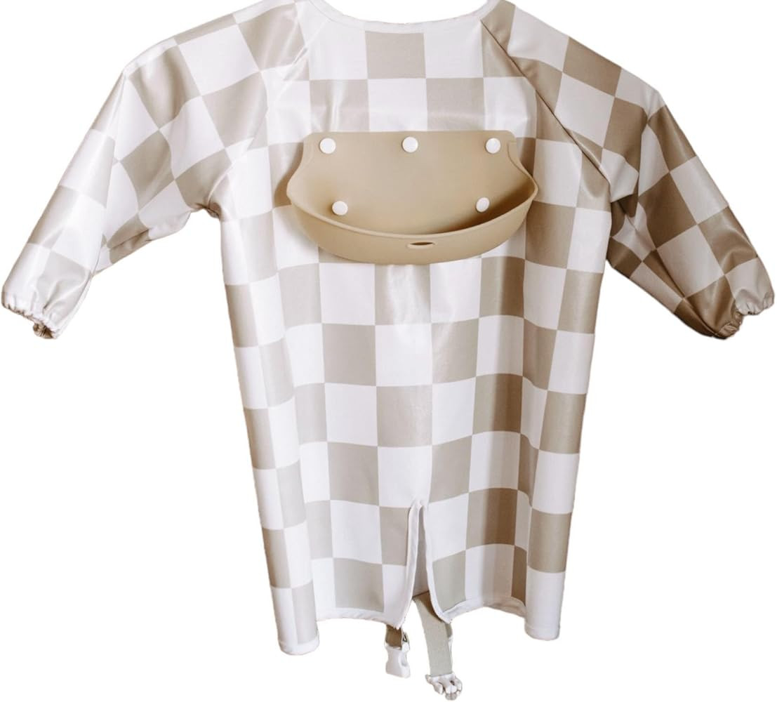 Mess Proof Baby Bibs, Long Sleeve Toddler Feeding Bib and Silicone Catcher, Chair Attaching, Wate... | Amazon (US)