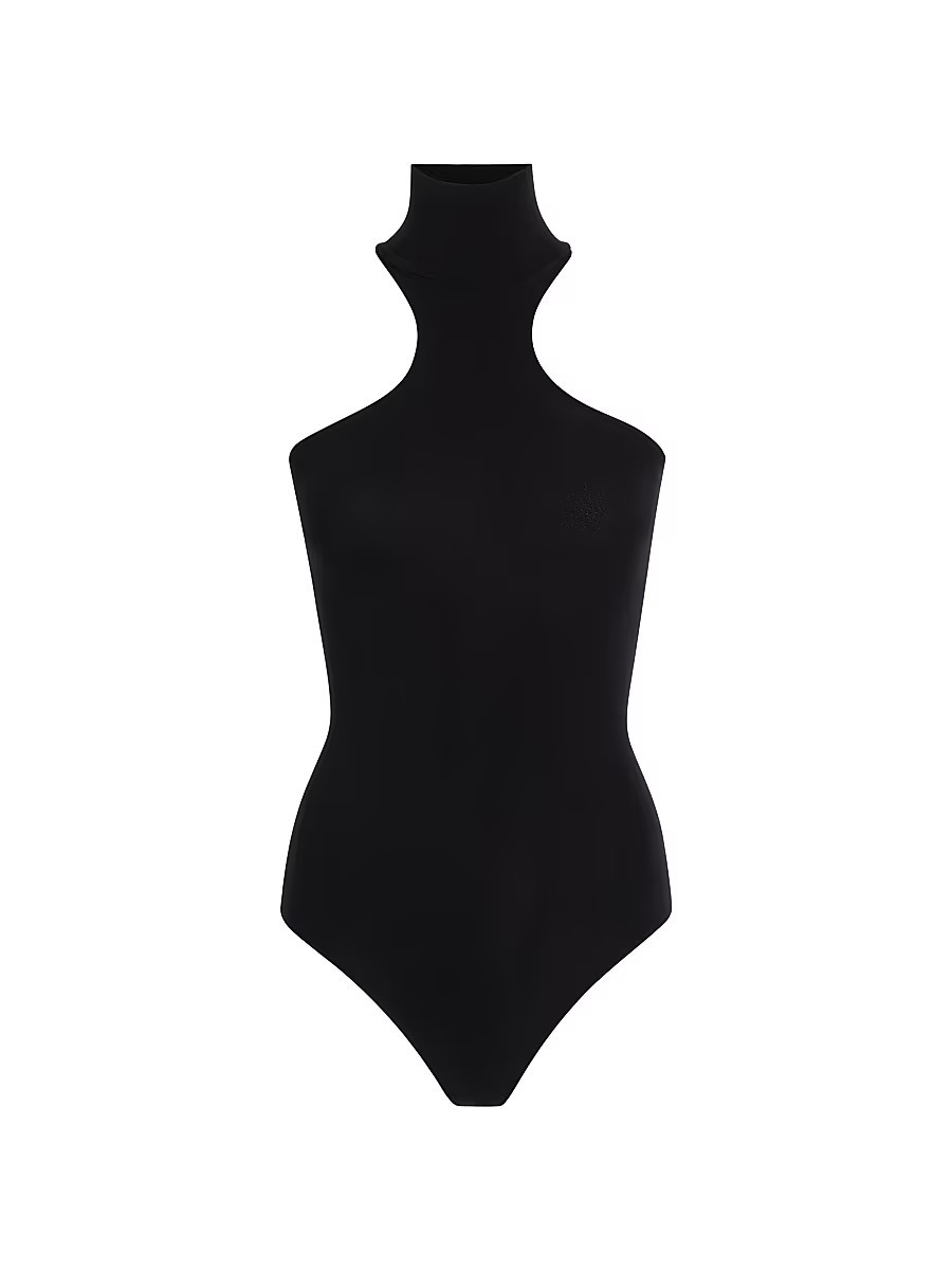 Women's Ballet Cut Out Racer Turtleneck Bodysuit - Black | Saks Fifth Avenue