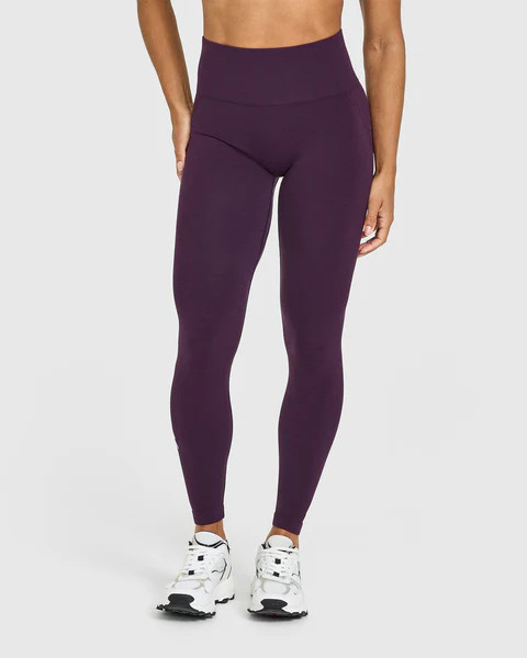 EffortlessLift™ Seamless Leggings with White Logo 
 Blackberry Purple | Oner Active (UK / US)