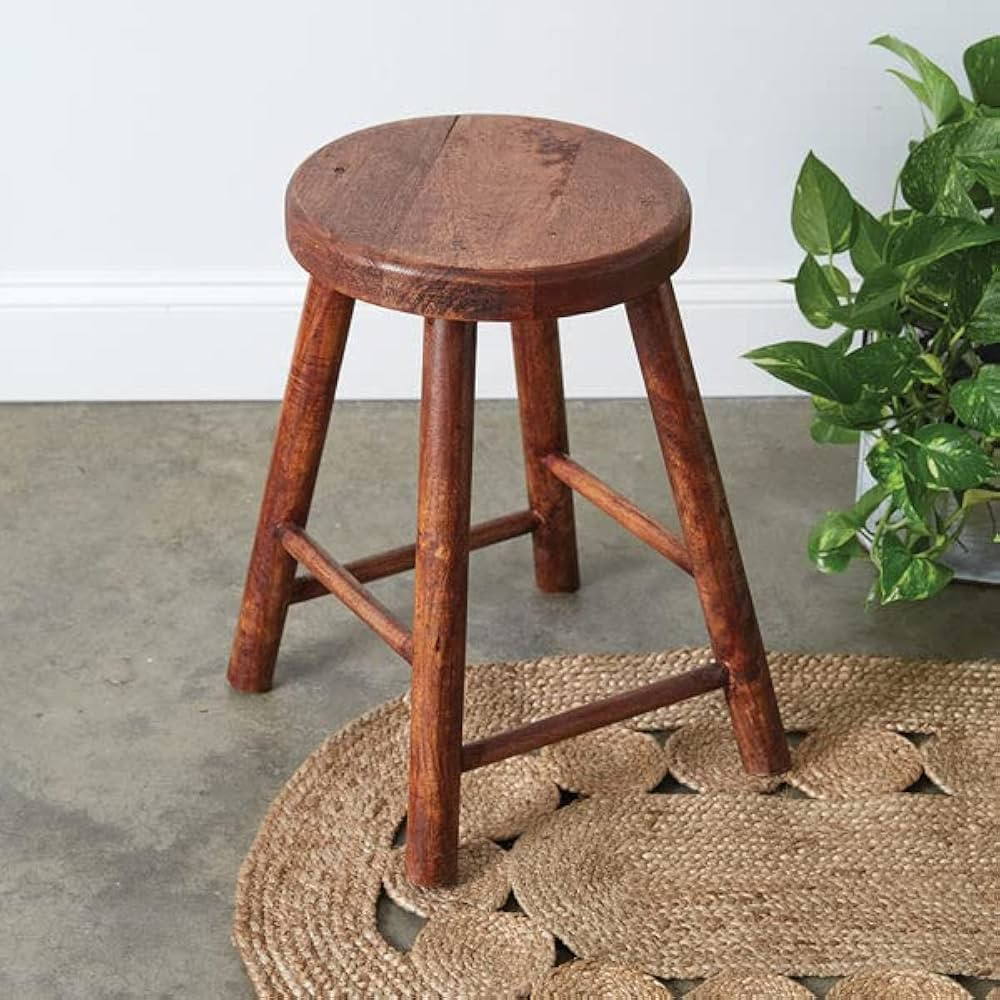 CTW Home Collection 370406 Vintage-Inspired Polished Wooden Stool | Amazon (US)