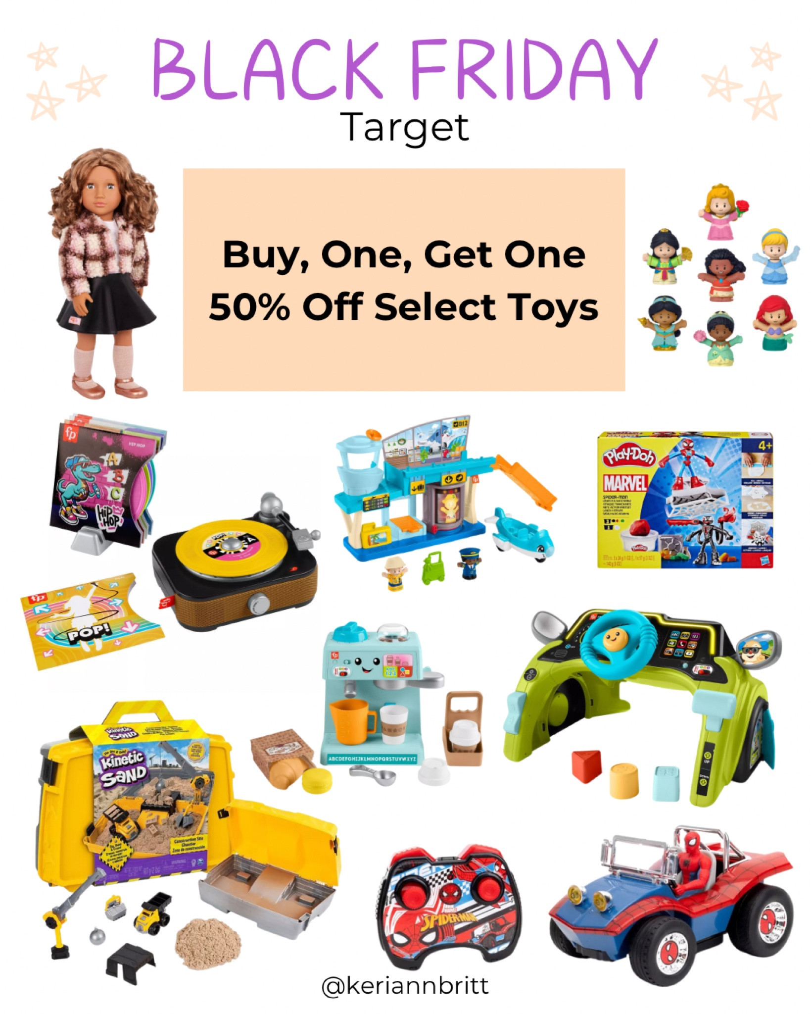 Target Black Friday Toy Deals - buy one, get one 50% off select toys

Black Friday / cyber week / kids toys / kids Christmas gifts / play-doh / kinetic sand / fisher price little people / toddler gift idea 

#LTKKids #LTKGiftGuide #LTKCyberWeek
