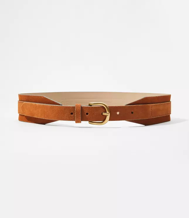 Wide Suede Waist Belt | LOFT