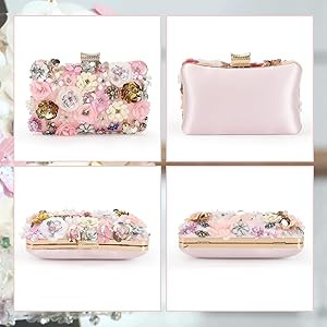 Lanpet Women Clutches Flower Evening Handbag Chain Strap Shoulder Bag | Amazon (US)