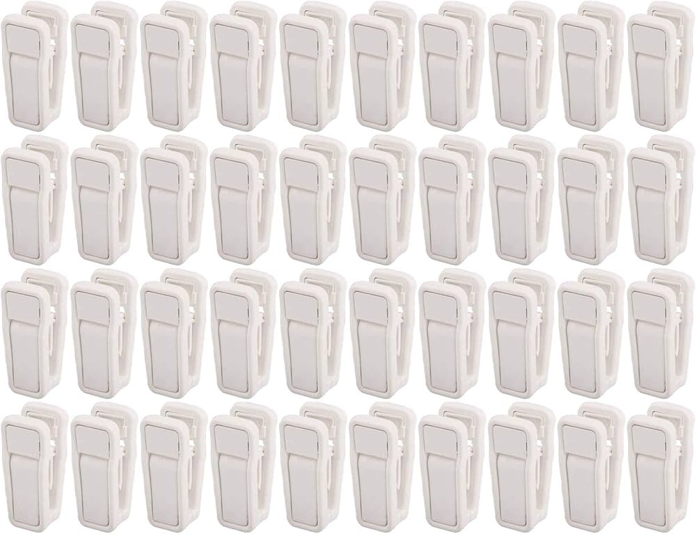 Plastic Baby Hanger Clips, 40 Pcs Slim-line Finger Clips Set Clothes Hanger Velvet Hanger (White) | Amazon (US)
