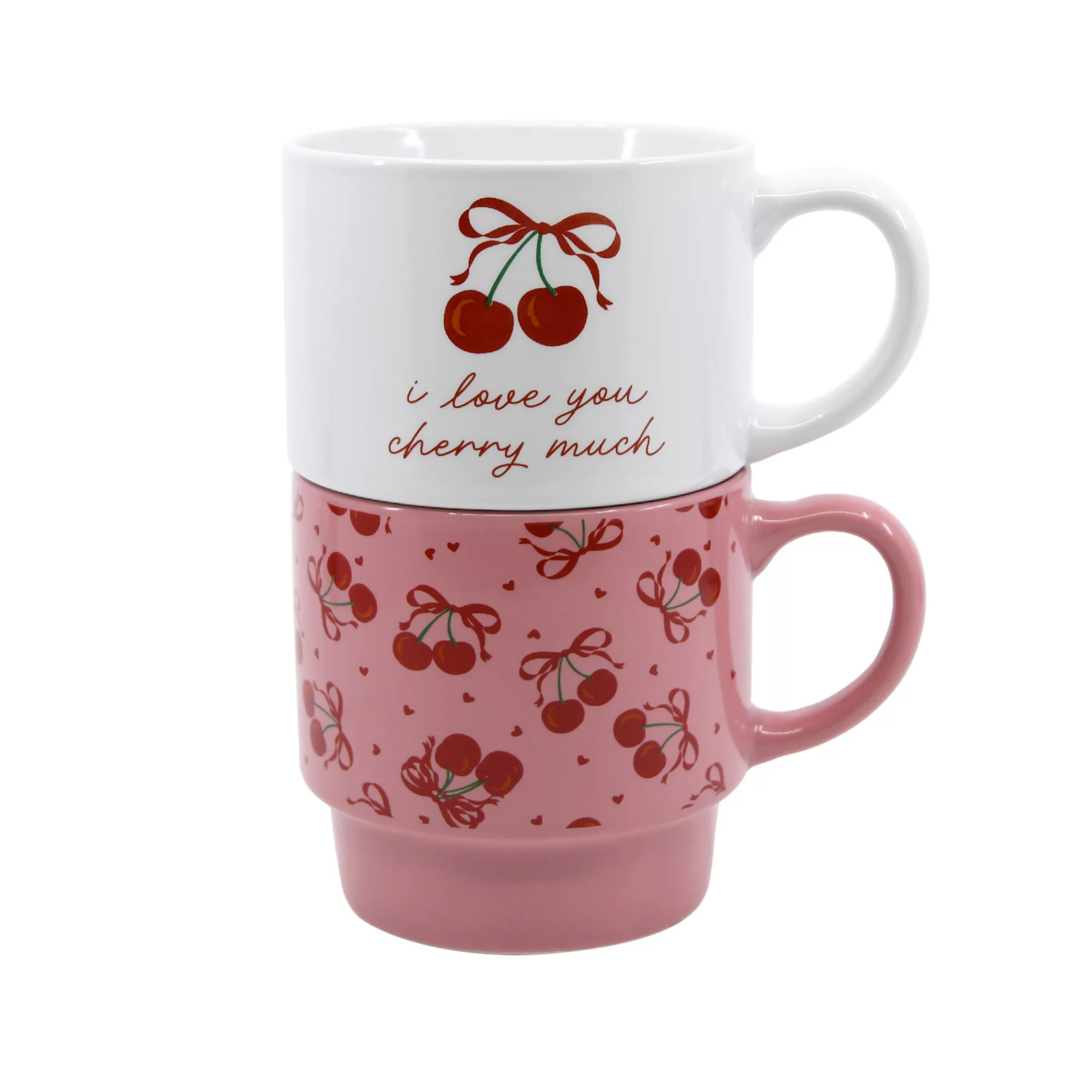 New View Gifts & Accessories 2-pc. Cherry Print Stacking Mugs Set | Kohl's