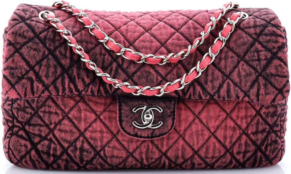 Amazon.com: Chanel, Pre-Loved Denimpression Flap Bag Quilted Distressed Denim Medium, Pink : Luxu... | Amazon (US)