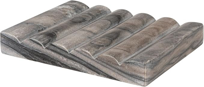 Creative Co-Op Hand-Carved Marble Soap Dish, Grey | Amazon (US)