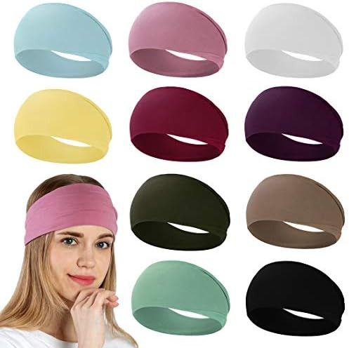 RITOPER 10 Pack Headbands for Women, Wide Elastic Thick Headbands for Running Yoga Workout, Non S... | Amazon (US)